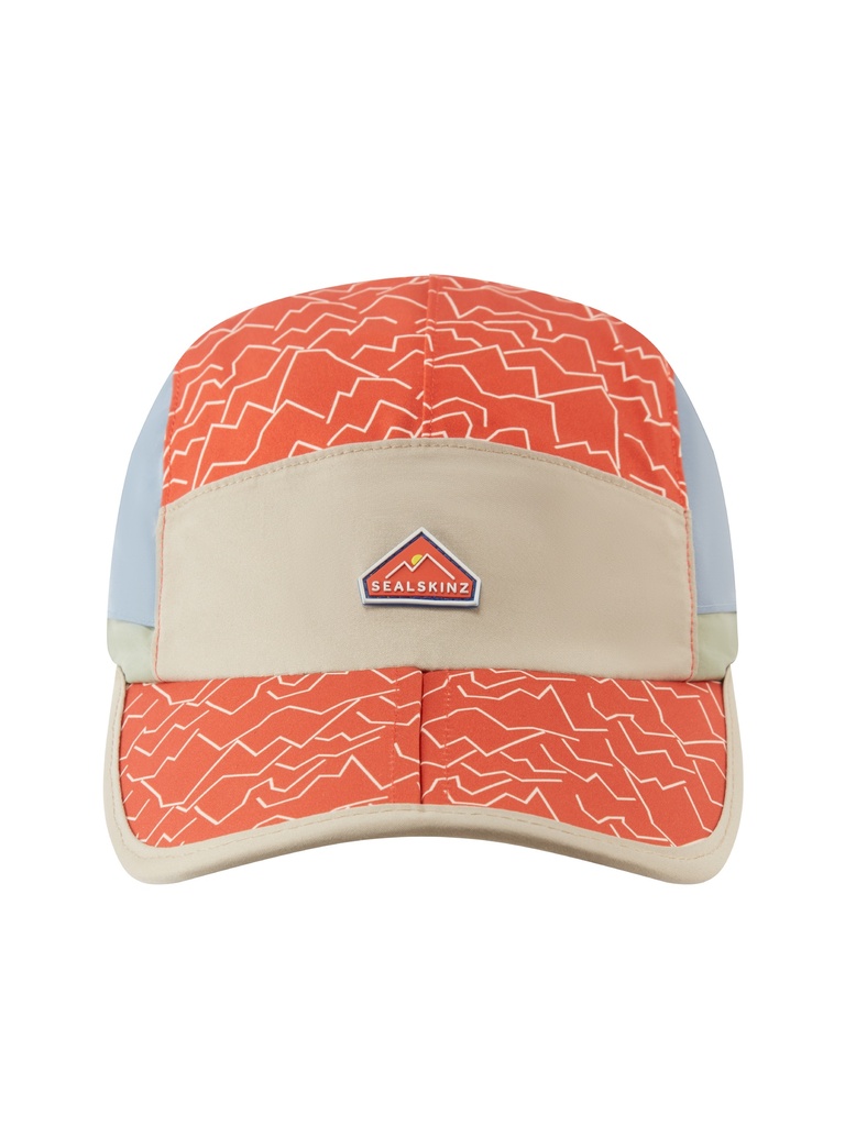 Poringland Waterproof Foldable Peak Hiking Cap_Orange Pattern_Front.jpg