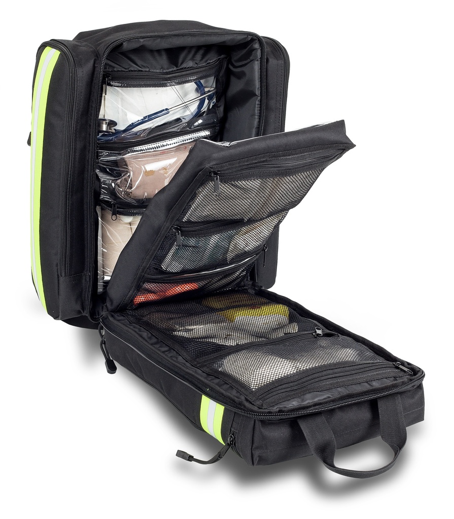 EM13.018_SUPPORTER Notfallrucksack_schwarz_offen gefuellt 1-2.jpg
