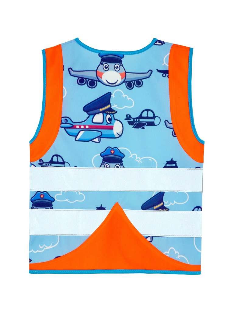 Korntex Kinder Funktionsweste Fahrzeuge, neonorange, S, Flugzeug