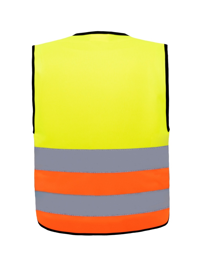 Korntex Kinder Warnweste mit Reissverschluss, neongelb/neonorange, XXS