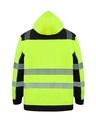 Korntex Hi-Vis Softshell Regenjacke EN 20471, schwarz/neongelb, XXL