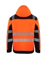 Korntex Hi-Vis Softshell Regenjacke EN 20471, schwarz/neonorange, XL