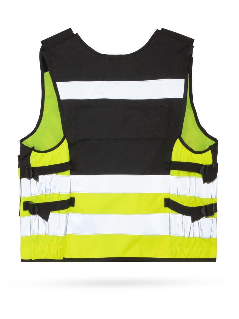 Korntex taktische Einsatzweste Premium EN 17353, schwarz/neongelb, XXL/4XL