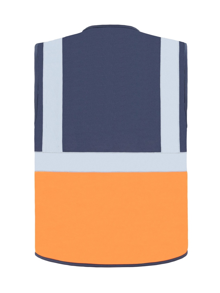 Korntex Multifunktionsweste, neonorange/navyblau, L