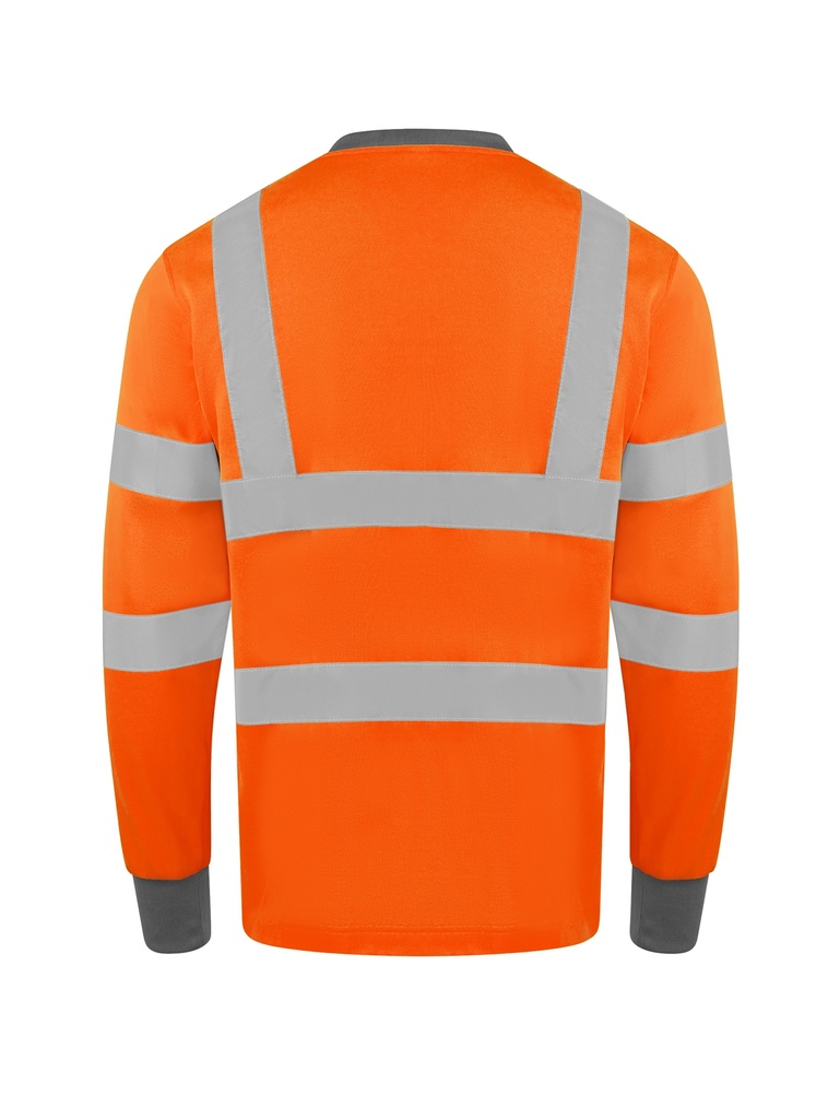 Korntex Hi-Vis Poly-Cotton Langarmshirt EN 20471, neonorange, S