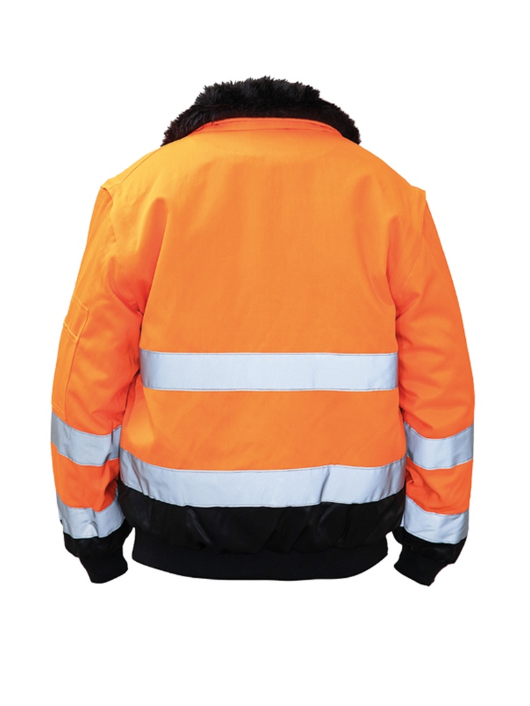 Korntex Hi-Vis Pilotenjacke EN 20471, schwarz/neonorange, S