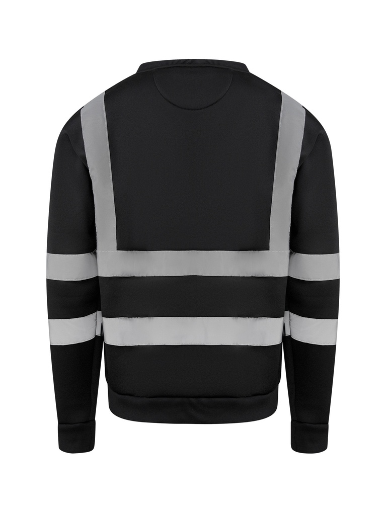 Korntex Sweatshirt mit vier Reflexstreifen, schwarz, XXL