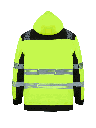 Korntex Hi-Vis Softshell Regenjacke EN 20471, schwarz/neongelb, 5XL
