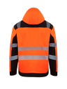 Korntex Hi-Vis Softshell Regenjacke EN 20471, schwarz/neonorange, 5XL