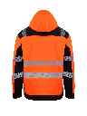 Korntex Hi-Vis Softshell Regenjacke EN 20471, schwarz/neonorange, 5XL