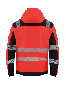 Korntex Hi-Vis Softshell Regenjacke EN 20471, schwarz/rot, S