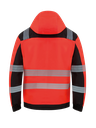 Korntex Hi-Vis Softshell Regenjacke EN 20471, schwarz/rot, XXL