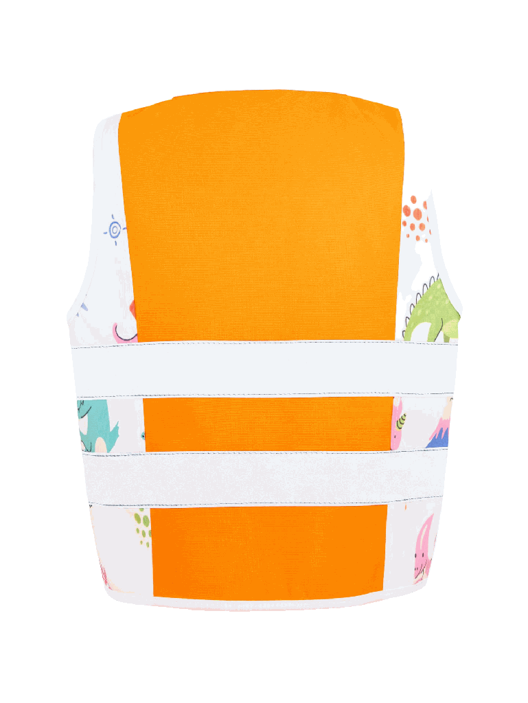 Korntex Kinder-Warnweste Action Dinosaurier - CO2-neutral, neonorange, S Korntex Kinder-Warnweste Action Dinosaurier - CO2-neutral, neonorange, S