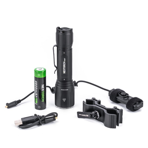 Nextorch Taktische LED Taschenlampe mit Halterung und Kabelschalter TA41SET