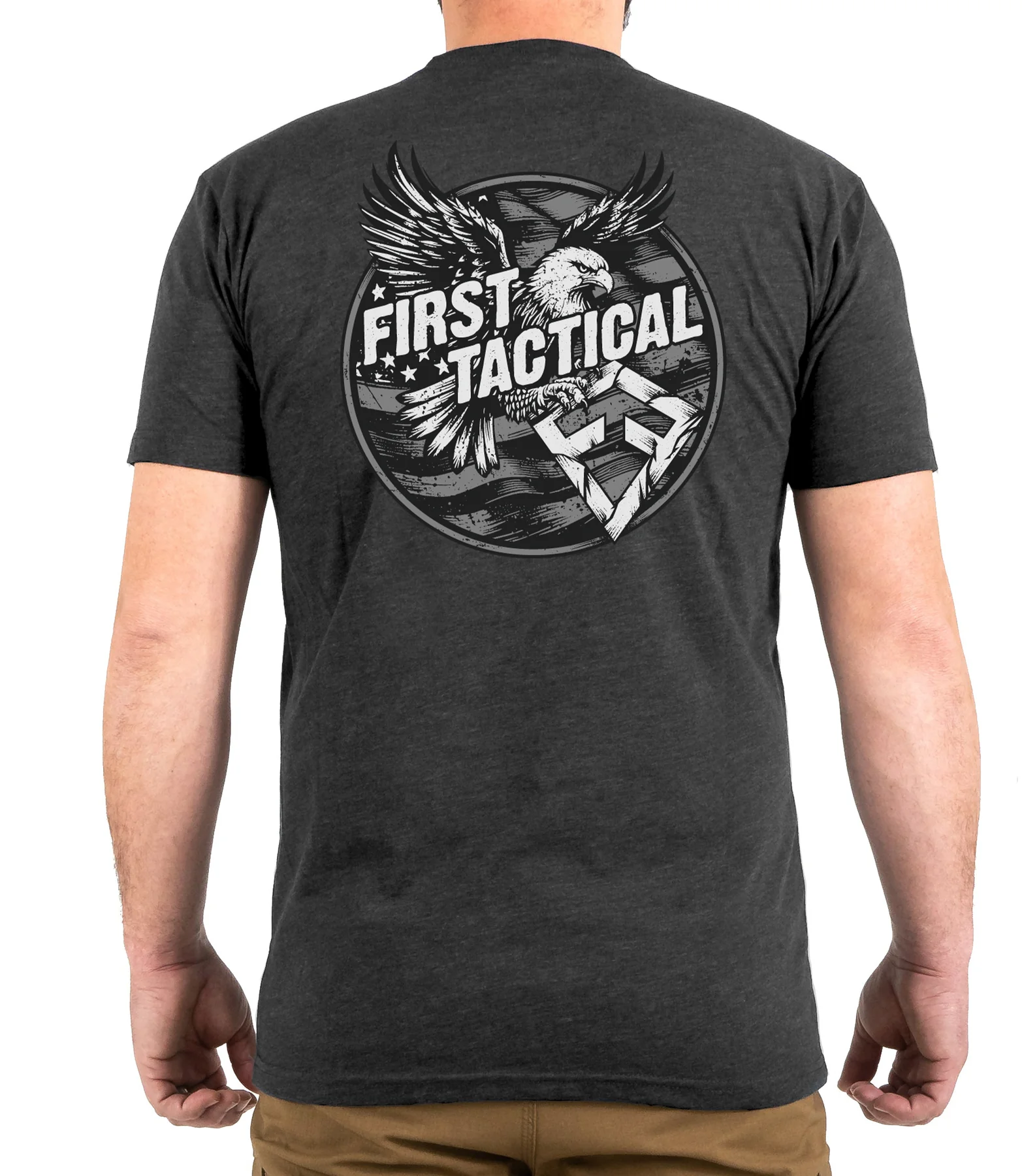 First Tactical T-Shirt Circle Eagle Grau
