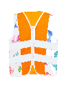 Korntex Kinder-Warnweste Action Dinosaurier - CO2-neutral, neonorange, S