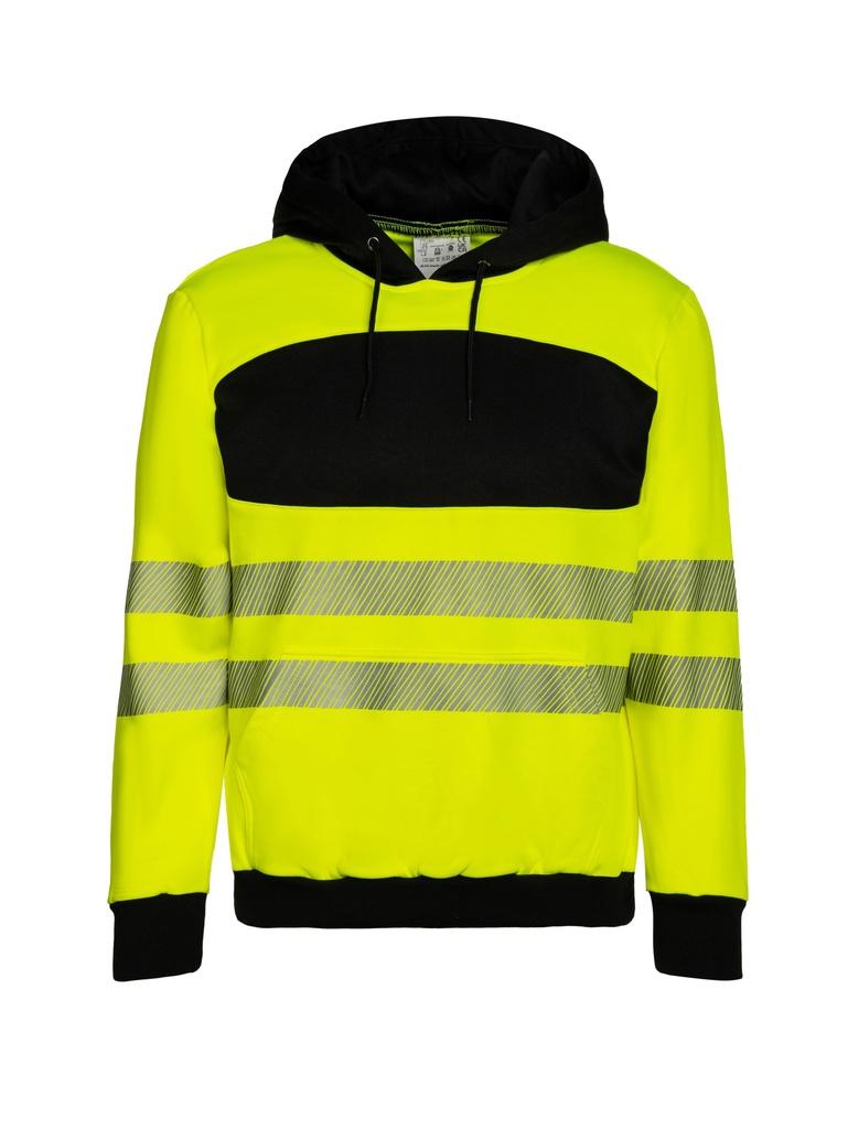 Korntex EOS Hi-Vis Hoodie EN 20471, schwarz/neongelb, 3XL