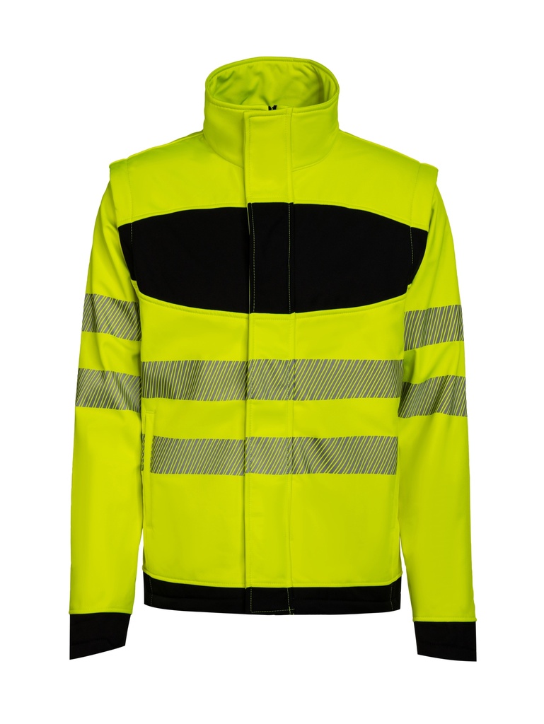Korntex EOS Hi-Vis Softshell Jacke EN 20471, schwarz/neongelb, 3XL