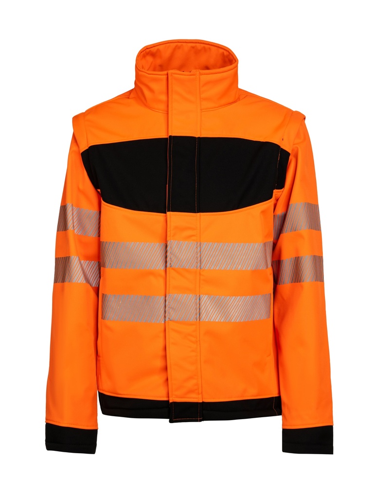 Korntex EOS Hi-Vis Softshell Jacke EN 20471, schwarz/neonorange, 3XL