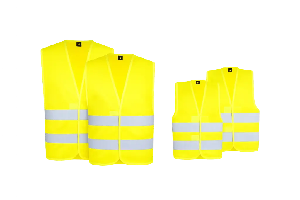 Korntex Warnwesten Basic Familien Pack ISO zertifiziert