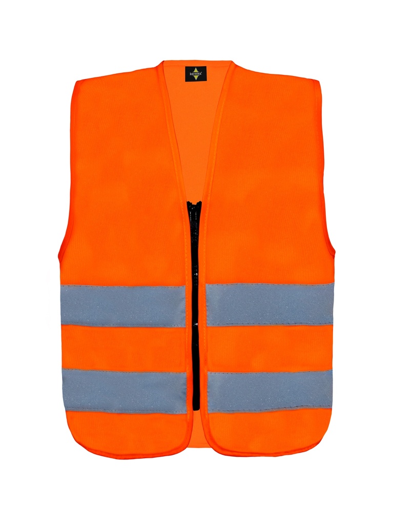Korntex Kinder Warnweste mit Reissverschluss, neonorange, S