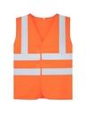 Korntex Kinder Warnweste mit vier Reflexstreifen, neonorange, S
