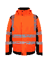 Korntex Hi-Vis Softshell Regenjacke EN 20471, schwarz/neonorange, 4XL