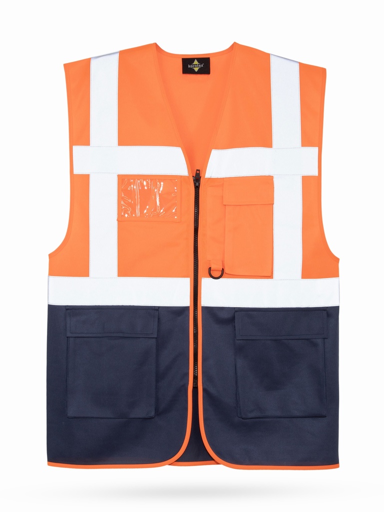 Korntex Multifunktionsweste CF, neonorange/navyblau, S