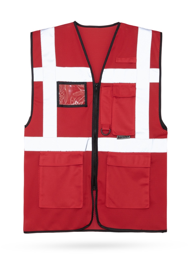 Korntex Mesh Multifunktionsweste, rot, XL