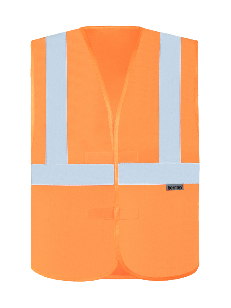 Korntex Warnweste mit drei Reflexstreifen EN 20471, neonorange, L