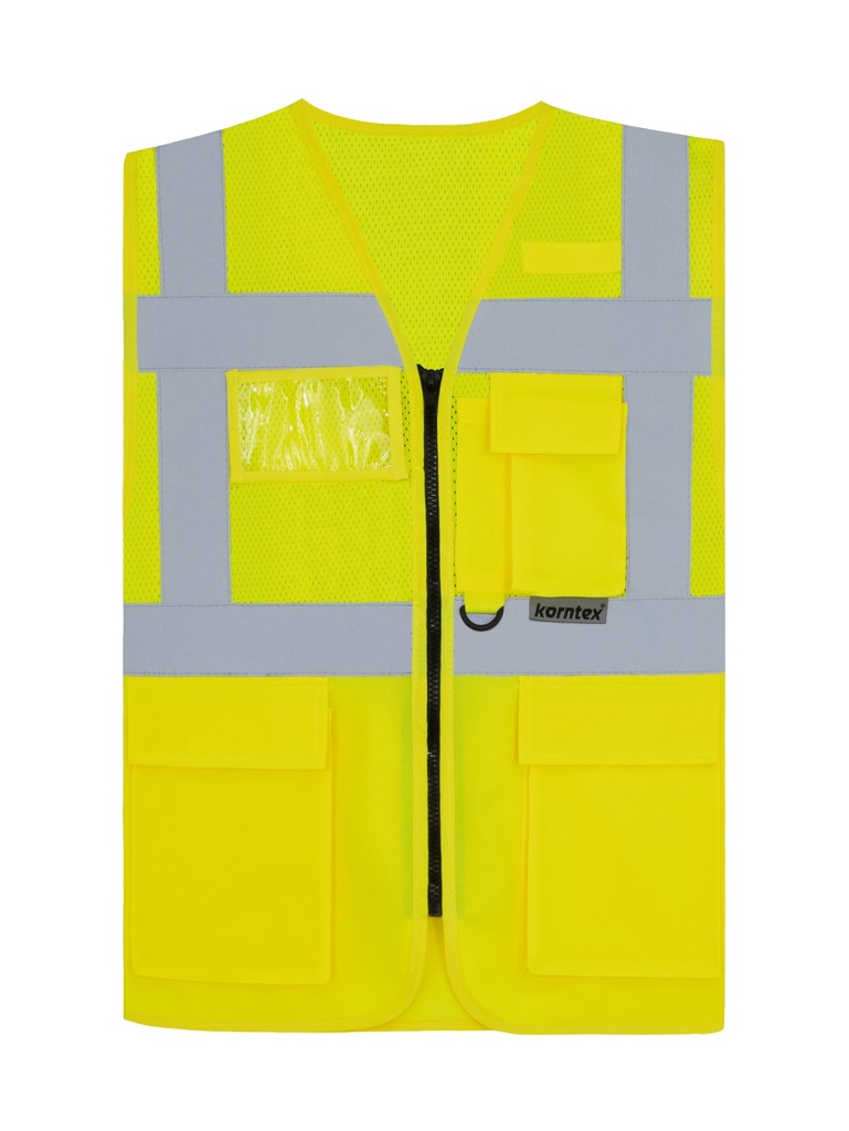 Korntex Hybrid Mesh Multifunktionsweste EN 20471, neongelb, 4XL
