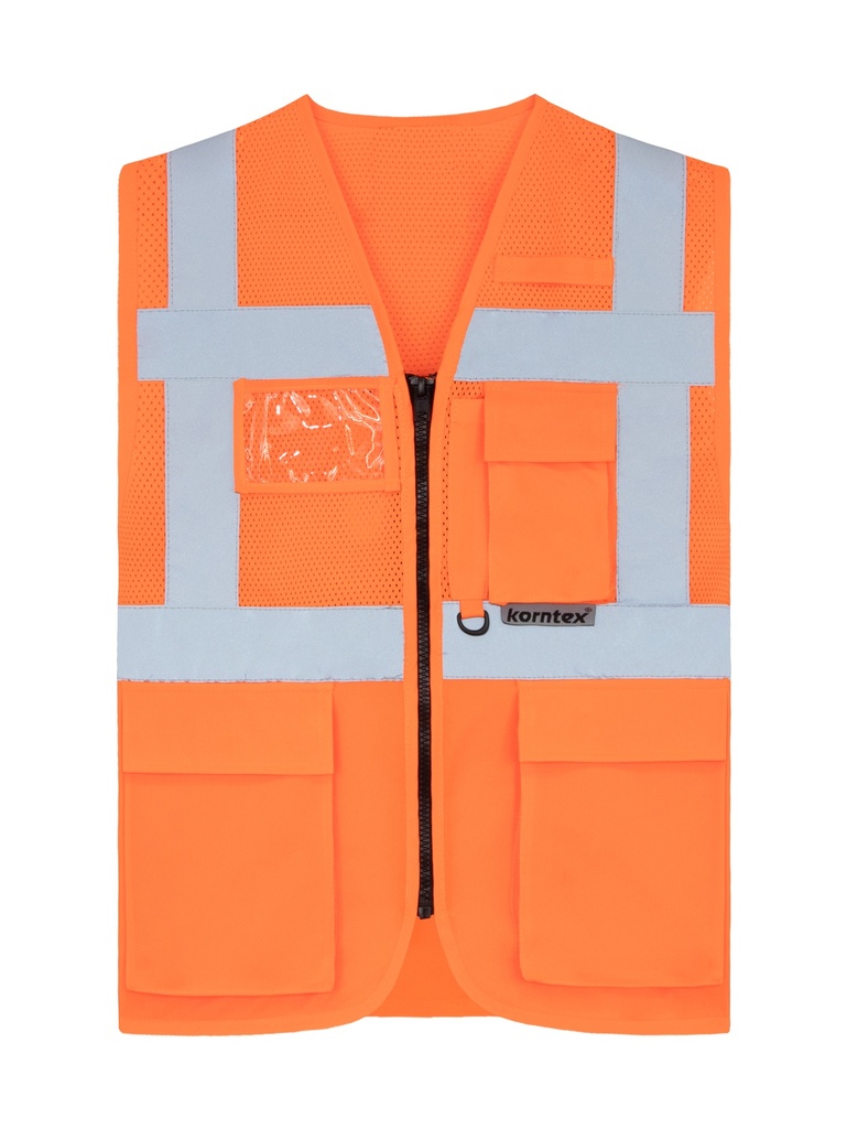 Korntex Hybrid Mesh Multifunktionsweste EN 20471, neonorange, M