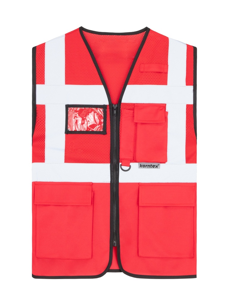 Korntex Hybrid Mesh Multifunktionsweste , rot, 3XL