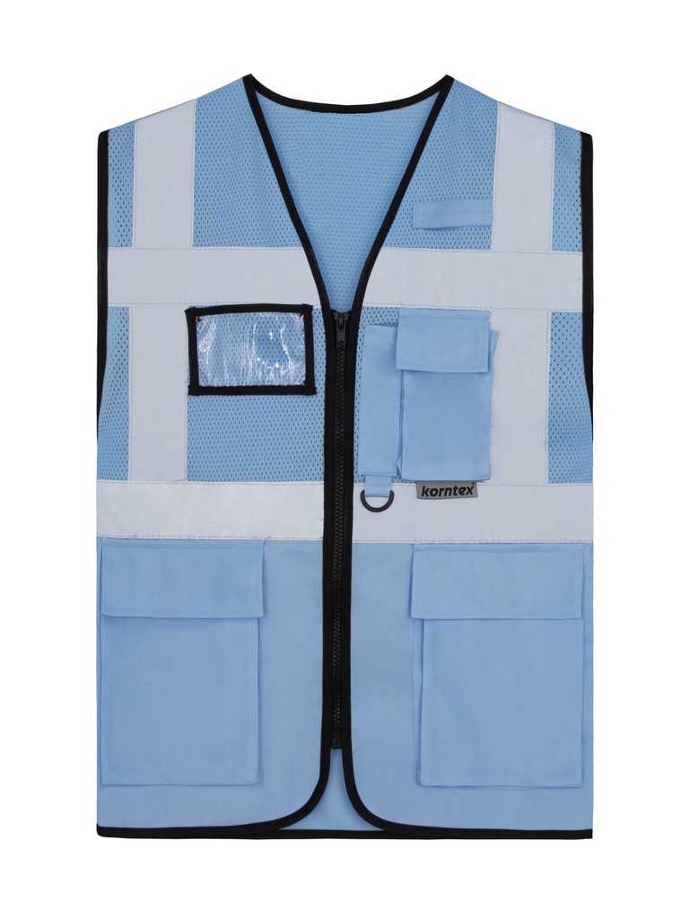 Korntex Hybrid Mesh Multifunktionsweste , hellblau, 4XL
