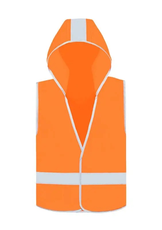 Korntex Kinder Warnweste mit Kapuze EN 17353, neonorange, S