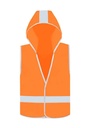 Korntex Kinder Warnweste mit Kapuze EN 17353, neonorange, S