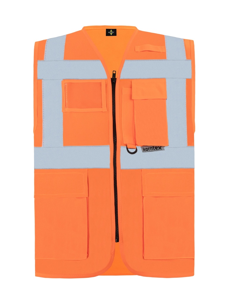 Korntex Multifunktionswarnweste EN 20471, neonorange, 3XL