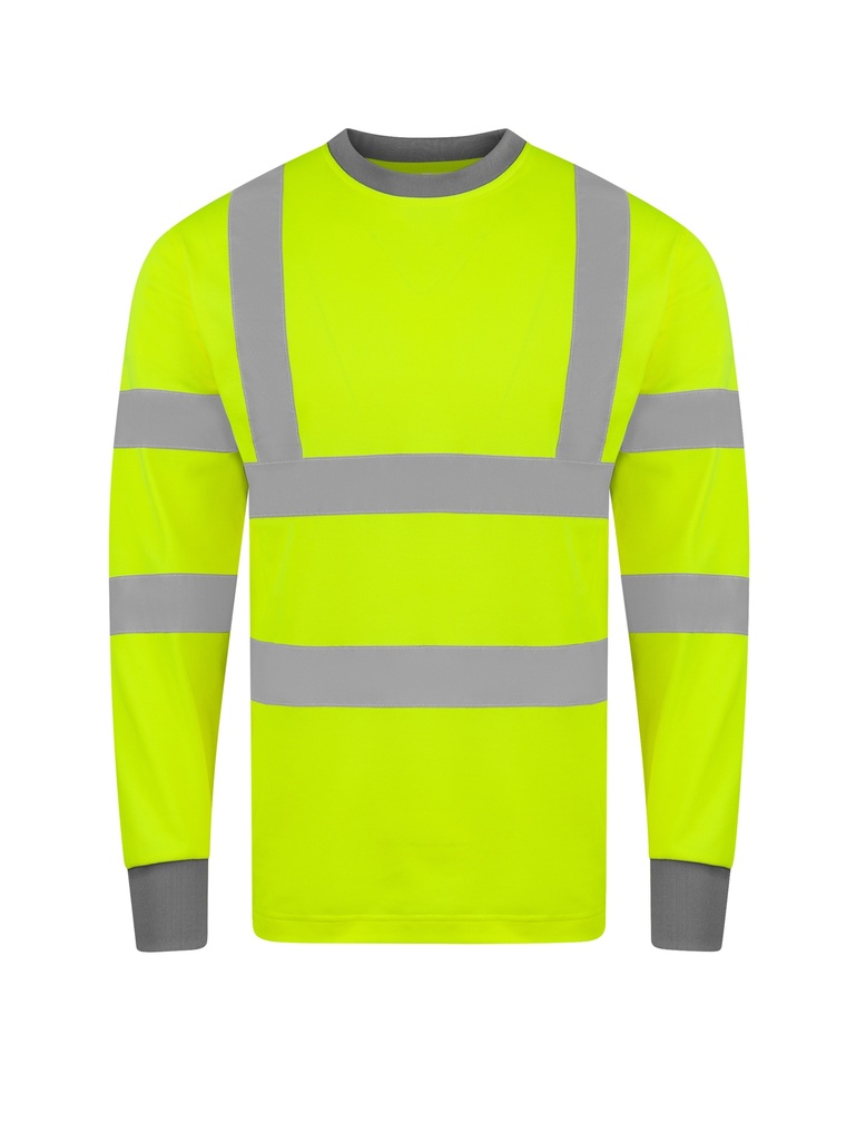 Korntex Hi-Vis Poly-Cotton Langarmshirt EN 20471, neongelb, 3XL