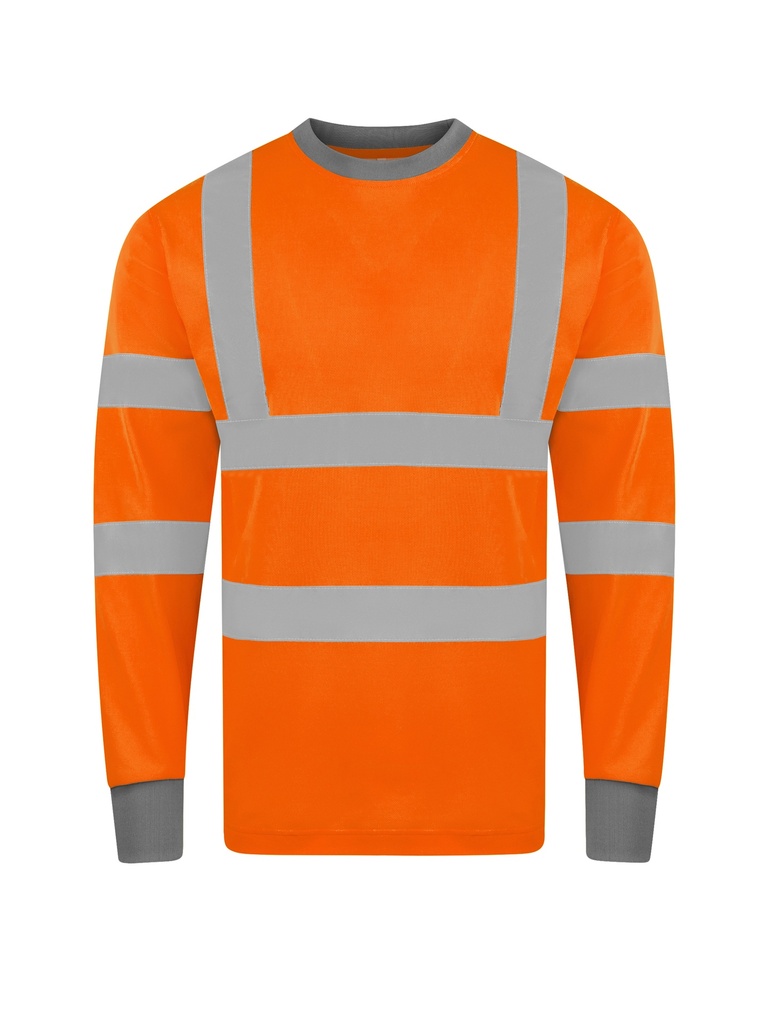 Korntex Hi-Vis Poly-Cotton Langarmshirt EN 20471, neonorange, S