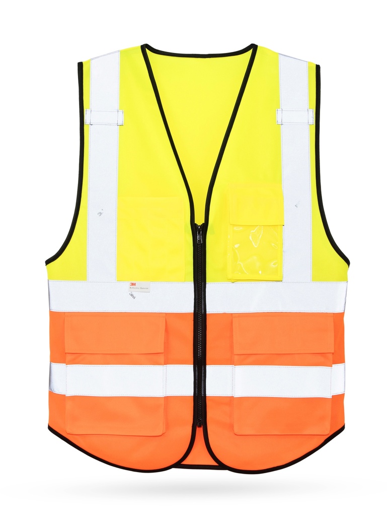 Korntex Multifunktionswarnweste Premium EN 20471 , neongelb/neonorange, L/XL