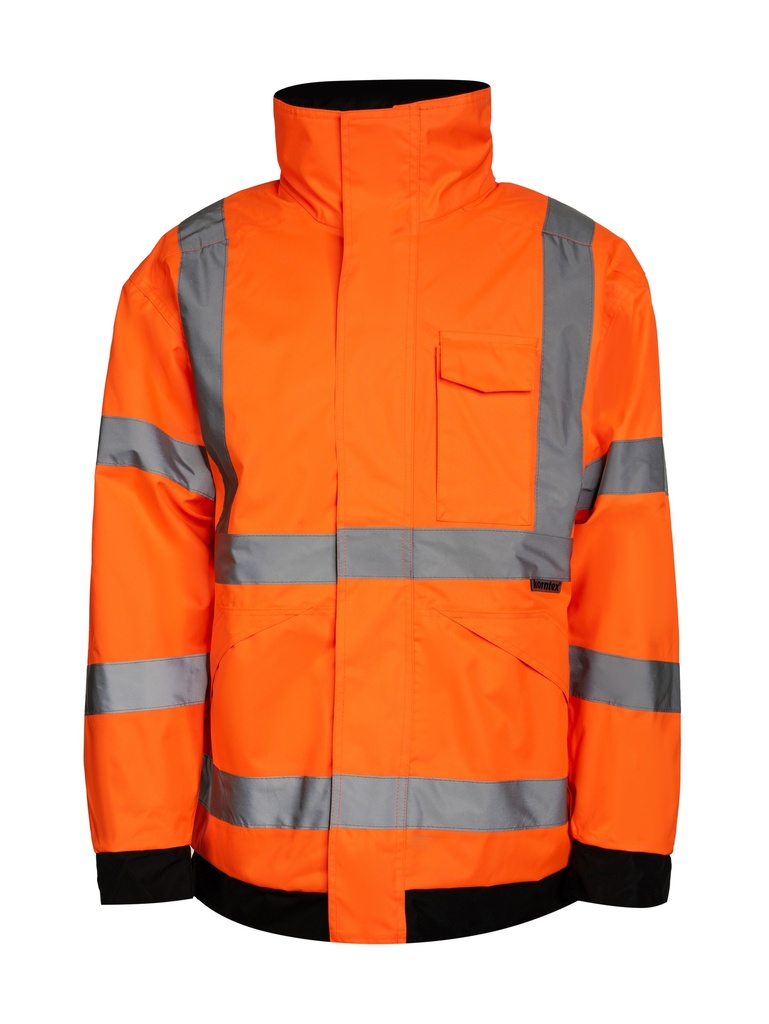 Korntex Hi-Vis Regenjacke EN 20471, neonorange, M