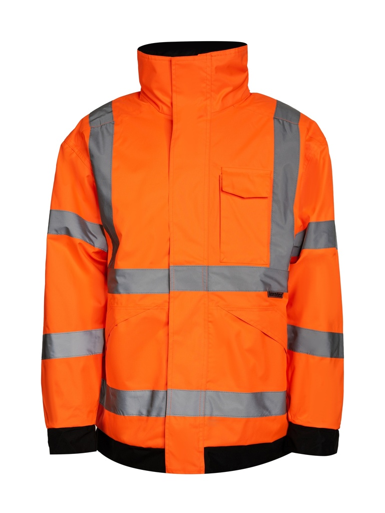 Korntex Hi-Vis leichte Regenjacke EN 20471, neonorange, S