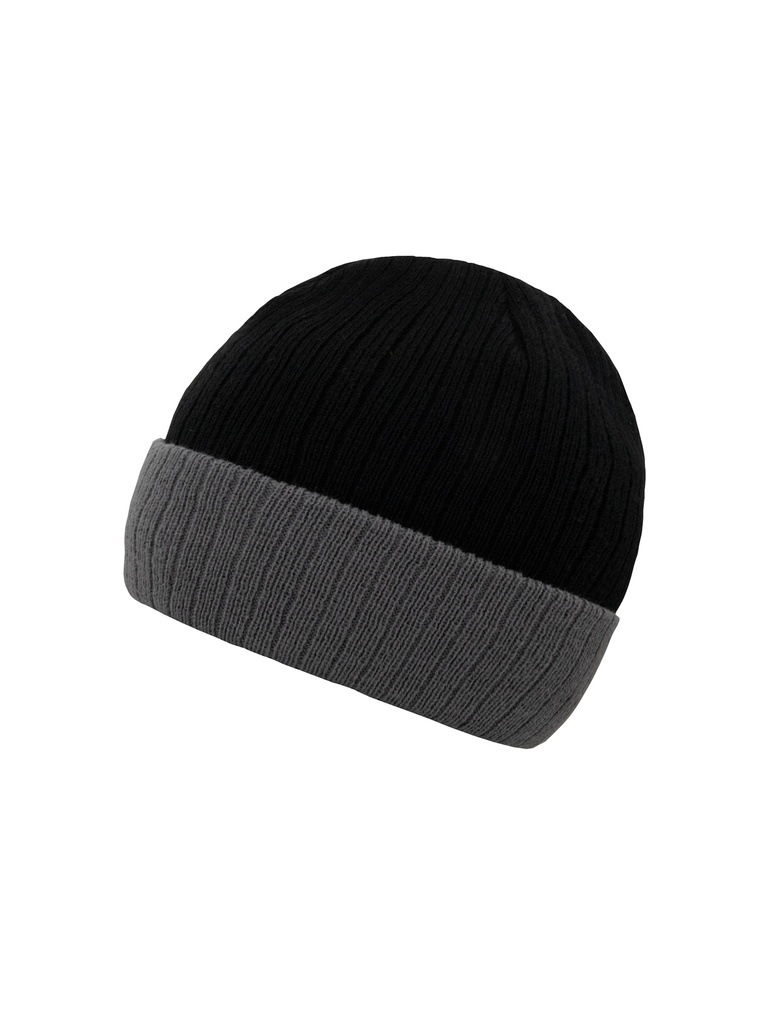 Korntex Beanie zwei farbig - schwarz/grau