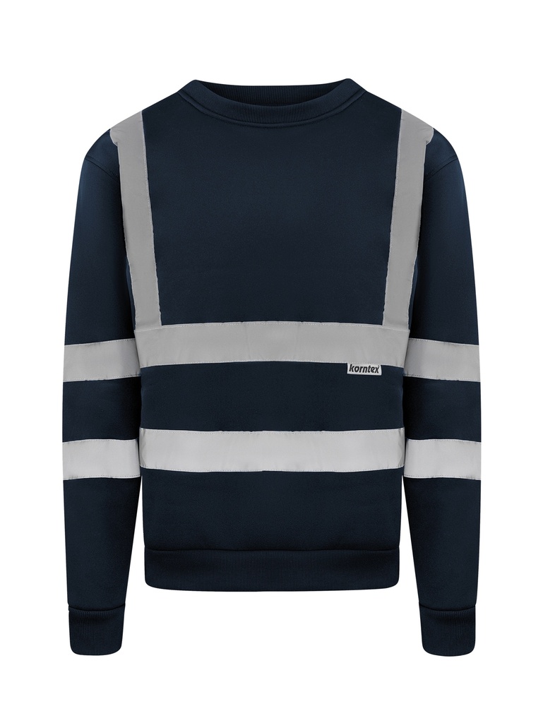 Korntex Sweatshirt mit vier Reflexstreifen, navyblau, S