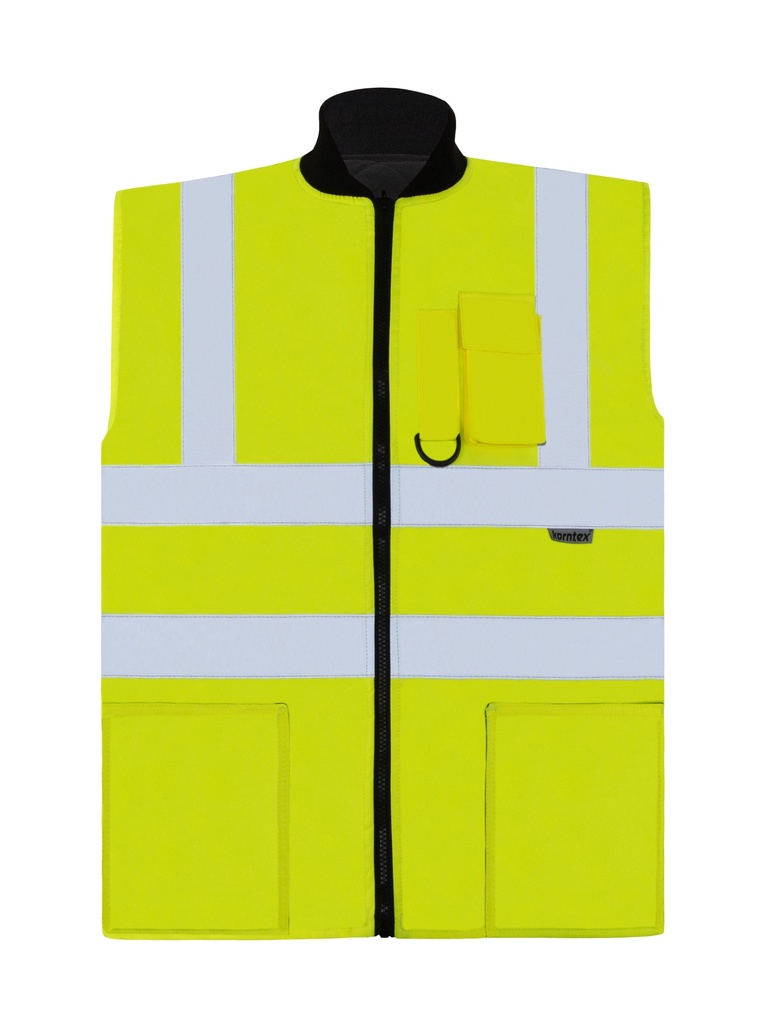 Korntex Hi-Vis 2 in 1 Bodywarmer EN 20471, neongelb, XXL