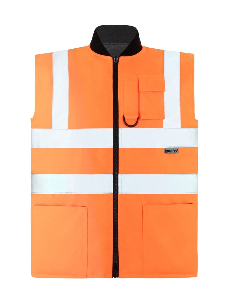 Korntex Hi-Vis 2 in 1 Bodywarmer EN 20471, neonorange, M