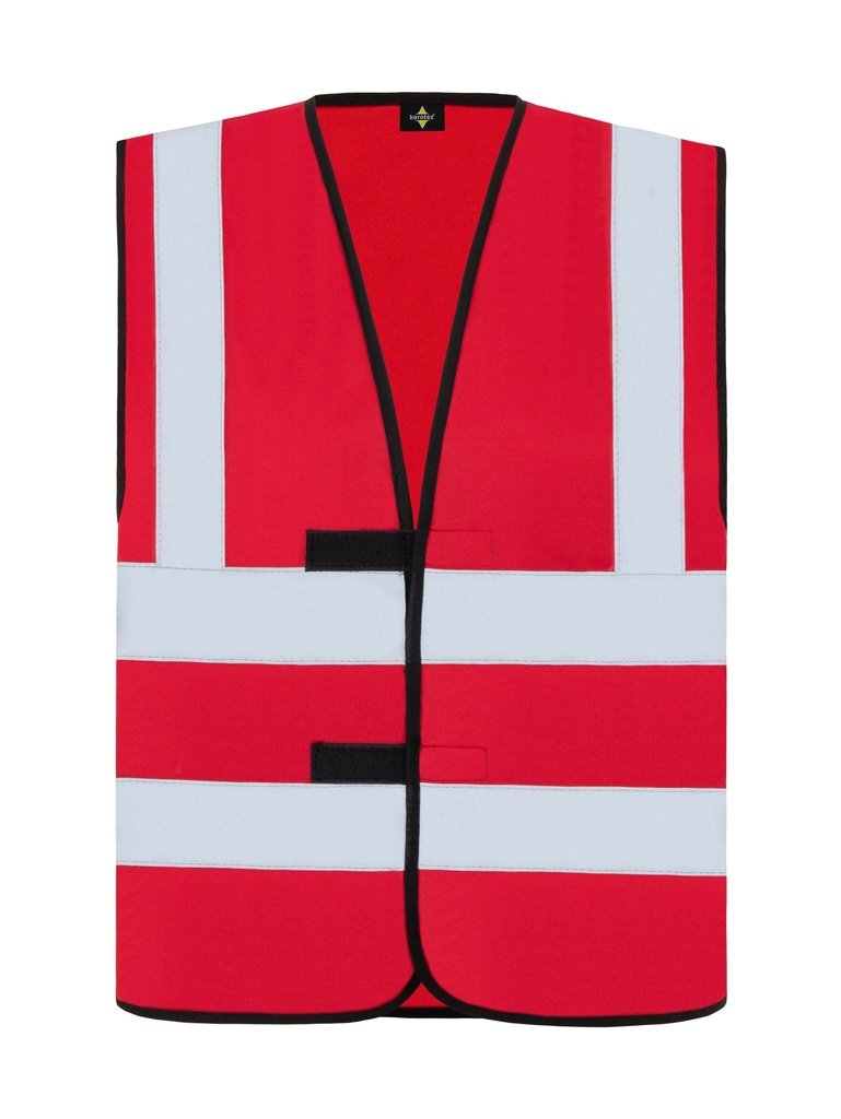 Korntex Funktionsweste mit vier Reflexstreifen, rot, 5XL