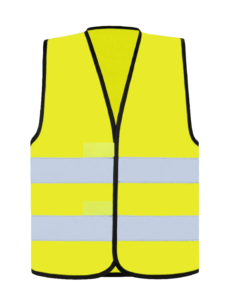 Korntex Warnweste mit schwarzem Saum EN 20471 - neongelb - S