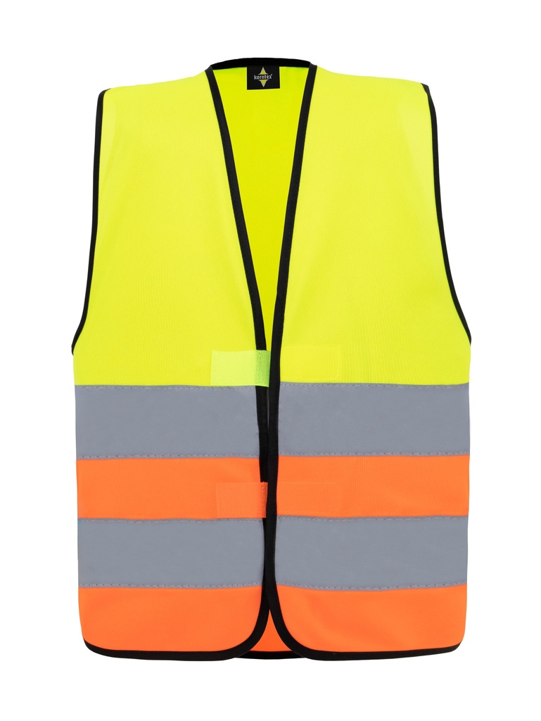 Korntex Warnweste mit schwarzem Saum EN 20471, neongelb/neonorange, S