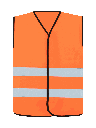 Korntex Warnweste CF mit schwarzem Saum EN 20471, neonorange, S/M